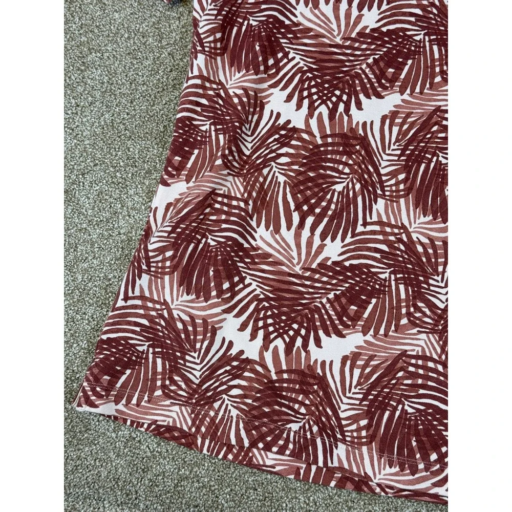Banana Republic Mens Performance Pique Polo Shirt L Tropical Palm Leaf L Golf